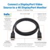 Tripp Lite series Safe-IT High-Speed DisplayPort Antibacterial Cable with Latching Connectors (M/M), UHD 4K 60 Hz, 6 ft. (1.83 m)