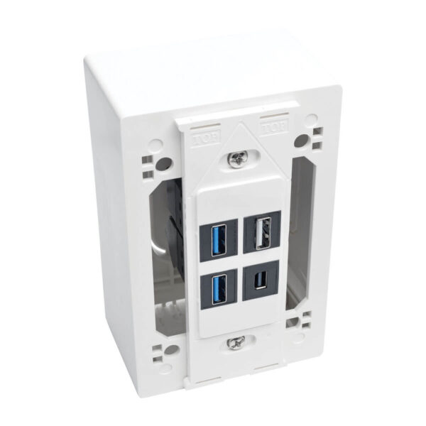 Tripp Lite series Single-Gang Surface-Mount Back Box, White, TAA