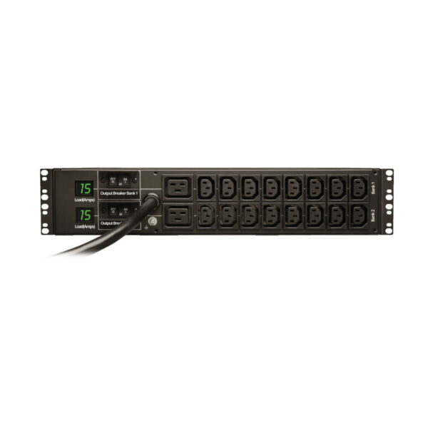 Tripp Lite series 5.5kW Single-Phase Local Metered PDU, 208/230V Outlets (16 C13 & 2 C19), L6-30P, 12 ft. (3.66 m) Cord, 2U Rack-Mount, TAA