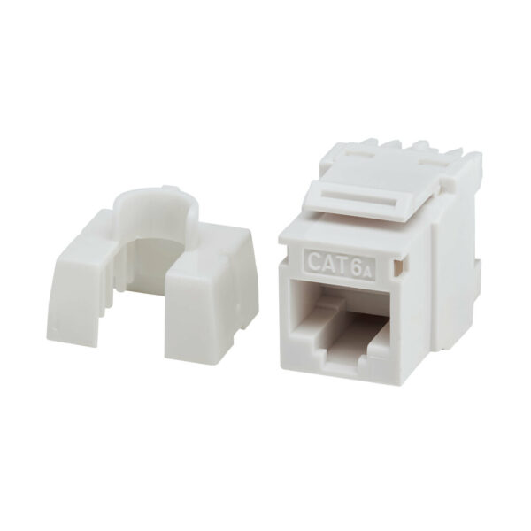 4df9bed30846efa6e3eaf79afbd04c1d-1 Tripp Lite series Cat6a Keystone Jacks, 10 Pack - 4PPoE Compliant, 110/Krone, 568A/B, RJ45 Ethernet, White, TAA