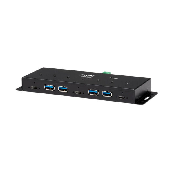 Tripp Lite series Industrial 7-Port USB-C Hub, USB 3.x Gen 2 (10Gbps), 4x USB-A & 3x USB-C Ports, 15Kv ESD Immunity, 2Kv Surge, TAA