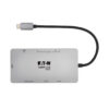 Tripp Lite series USB-C Dock, Dual Display - 4K 60 Hz HDMI, USB 3.x (5Gbps) Hub Ports, GbE, Memory Card, 100W PD Charging, Gray
