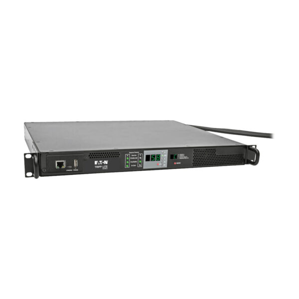 Tripp Lite series 5.8kW Single-Phase Monitored Automatic Transfer Switch PDU, 2 200-240V 30A L6-30P Inputs, 1 L6-30R Outlet, 1U