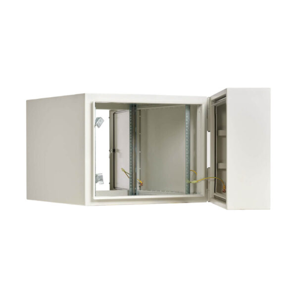 Tripp Lite series SmartRack Industrial Enclosure with Lock - NEMA 4, Wall Mount, Metal Construction, Hinged Back, 32 in. Depth, 9U, Gray