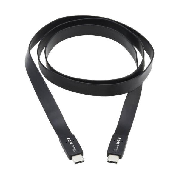 Tripp Lite series USB-C Flat Cable (M/M) - USB 3.2 Gen 2 (10 Gbps), 5A (100W) Rating, Thunderbolt 3 Compatible, 16 in. (40.6 cm)
