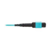 Tripp Lite series 100G Multimode 50/125 OM4 Fiber Optic Cable (12F MPO/MPO-PC F/F), Type-A Polarity, OFNP, Aqua, 5 m (16.4 ft.), TAA
