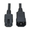 Tripp Lite series Power Cord C14 to C15 - Heavy-Duty, 15A, 250V, 14 AWG, 2 ft. (0.61 m), Black