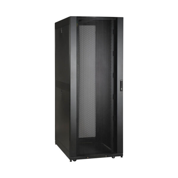 Tripp Lite series 45U SmartRack Wide Standard-Depth Rack Enclosure Cabinet with Doors and Side Panels, 2 Pre-Installed Cable Managers