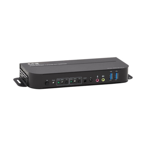 Tripp Lite series 2-Port DisplayPort/USB KVM Switch - 4K 60 Hz, HDR, HDCP 2.2, IR, DP 1.4, USB Sharing, USB 3.0 Cables