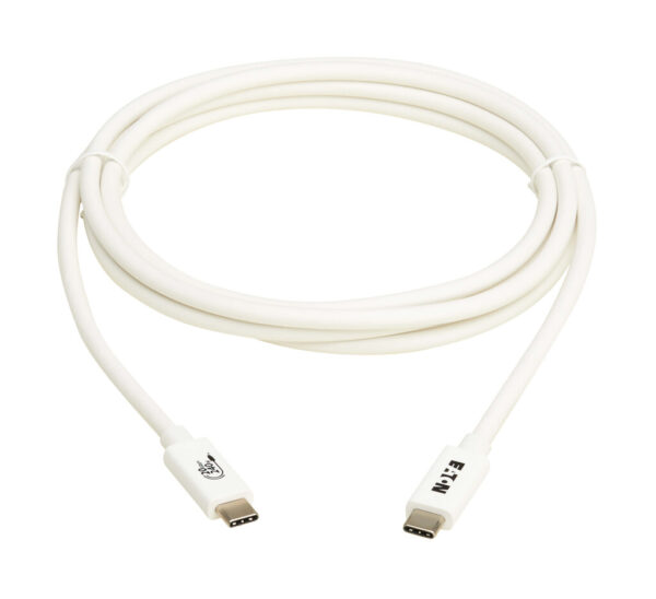 Tripp Lite series USB4 20Gbps Cable (M/M) - USB-C, 4K 60 Hz, 240W PD Charging, White, 2 m (6.6 ft.)