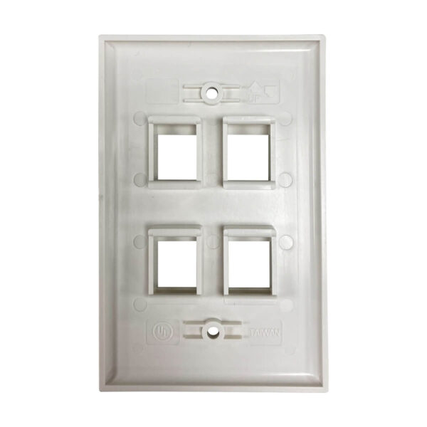 510618c89c368388ffd61d30b45e4f3b Tripp Lite series Safe-IT 4-Port Single-Gang Keystone Wall Plate, Antibacterial, Ivory Gloss, TAA