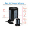 Tripp Lite series 6-Outlet Surge Protector Tower, 3x USB-A, 1x USB-C, 8 ft. Cord, 5-15P Plug, 1800 Joules, Black