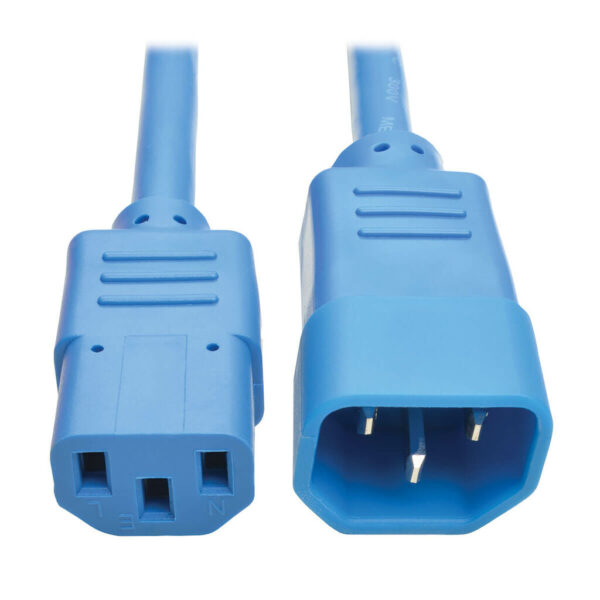 Tripp Lite series Heavy-Duty PDU Power Cord, C13 to C14 - 15A, 250V, 14 AWG, 3 ft. (0.91 m), Blue