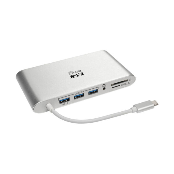 Tripp Lite series USB-C Dock, Dual Display - 4K HDMI/mDP, VGA, USB 3.x (5Gbps), USB-A/C Hub, GbE, Memory Card, 100W PD Charging