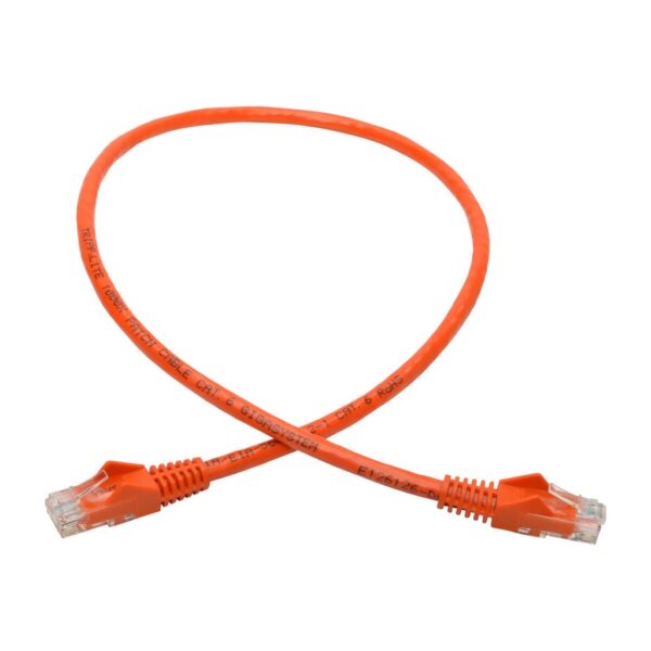 Tripp Lite series Cat6 Gigabit Snagless Molded (UTP) Ethernet Cable (RJ45 M/M), PoE, Orange, 2 ft. (0.61 m)