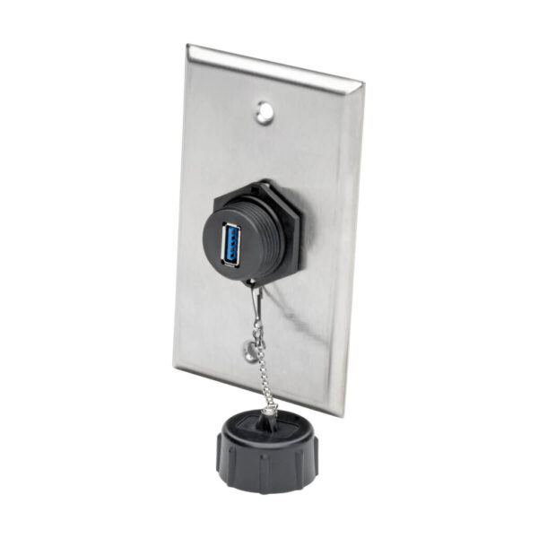 Tripp Lite series USB 3.0 Coupler, SuperSpeed, 3.0/3.1, Industrial - USB-A F/F, Shielded, IP68, Dust Cap, TAA