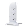 Tripp Lite series 5-Outlet Surge Protector Tower, 3x USB Ports (3.1A Shared), 6 ft. Cord, 5-15P Plug, 1200 Joules, White