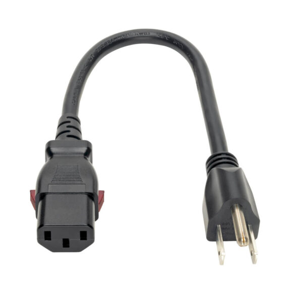 5226d63ef80f52da7db9d2354dc46662 Tripp Lite series Computer Power Cord, NEMA 5-15P to Locking C13 - 10A, 125V, 18 AWG, 1 ft. (0.31 m)