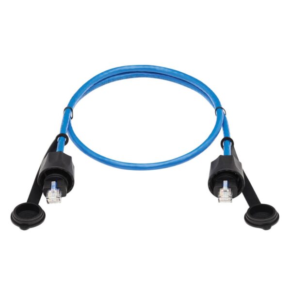 52525327d3f3aa1c256c38c4d1bc522c Tripp Lite series Industrial Cat6 UTP Ethernet Cable (RJ45 M/M), 100W PoE, CMR-LP, IP68, Blue, 3 ft. (0.91 m)