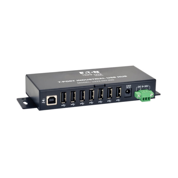 Tripp Lite series 7-Port Industrial-Grade USB 2.0 Hub - 15 kV ESD Immunity, Metal Housing, Mountable