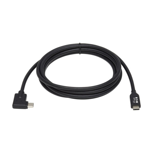 Tripp Lite series USB-C Cable (M/M) - USB 3.2 Gen 1 (5 Gbps), Thunderbolt 3 Compatible, Right-Angle Plug, 2 m (6.6 ft.)