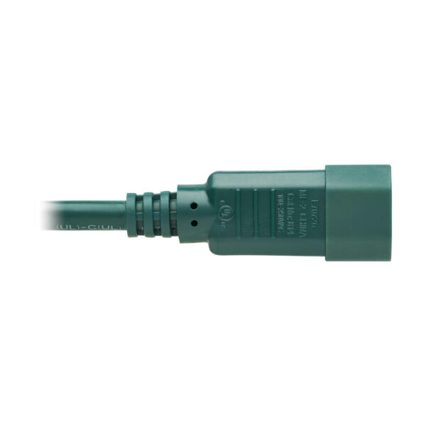 Tripp Lite series Heavy-Duty PDU Power Cord, C13 to C14 - 15A, 250V, 14 AWG, 6 ft. (1.83 m), Green