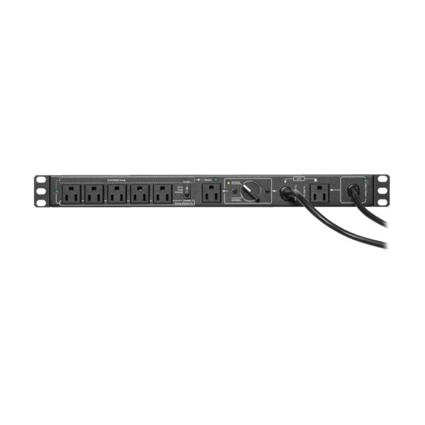 52e0513935fadda51a174b8ae5a998f6 Tripp Lite series 100-125V 12A Single-Phase Hot-Swap PDU with Manual Bypass - 6 NEMA 5-15R Outlets, 2 5-15P Inputs, 1U Rack/Wall