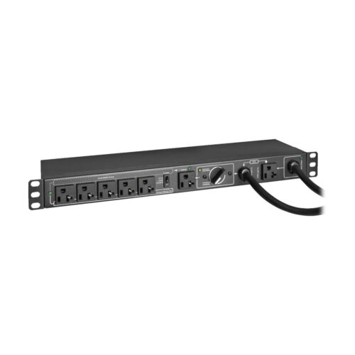 Tripp Lite series 100-125V 16A Single-Phase Hot-Swap PDU with Manual Bypass - 6 NEMA 5-20R Outlets, 2 5-20P Inputs, 1U Rack/Wall