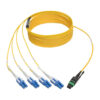 537ce158769697ea42b8f845ad652952 Tripp Lite series MTP/MPO (APC) to 4xLC (UPC) Singlemode Breakout Patch Cable, 40/100 GbE, QSFP+ 40GBASE-PLR4, Plenum, Yellow, 5 m (16 ft.)