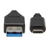 Tripp Lite series USB-C to USB-A Cable (M/M), USB 3.2 Gen 1 (5 Gbps), Thunderbolt 3 Compatible, 20-in. (50.8 cm)