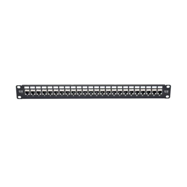 Tripp Lite series 24-Port 1U Rack-Mount STP Shielded Cat6a Feedthrough Patch Panel, RJ45 Ethernet, TAA