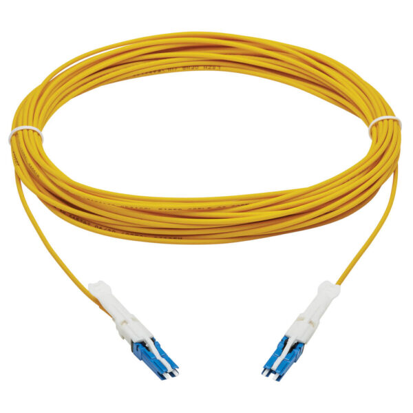 Tripp Lite series 400G Duplex Singlemode 9/125 OS2 Fiber Optic Cable (CS-UPC/CS-UPC), Round LSZH Jacket, Yellow, 10 m