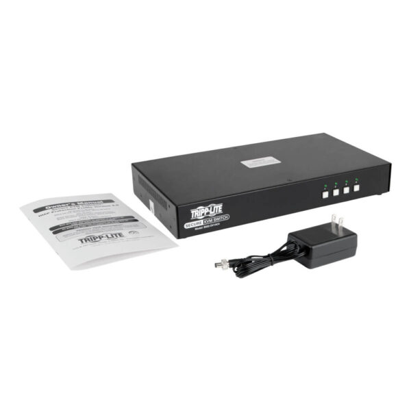 Secure KVM Switch, 4-Port, DVI to DVI, NIAP PP3.0 Certified, Audio, CAC Support, Single Monitor, TAA
