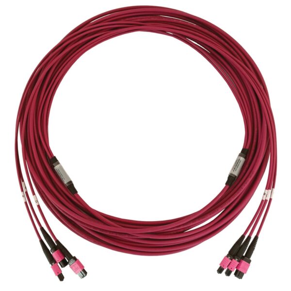 54476498b023665614a17d76cb05eac2 Tripp Lite series 40/100/400G Multimode 50/125 OM4 Fiber Optic Cable (3x8F MTP/MPO-PC F/F), LSZH, Magenta, 15 m (49.2 ft.)