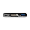 Tripp Lite series USB-C to DVI Adapter with USB 3.x (5Gbps) Hub Port and PD Charging, Black