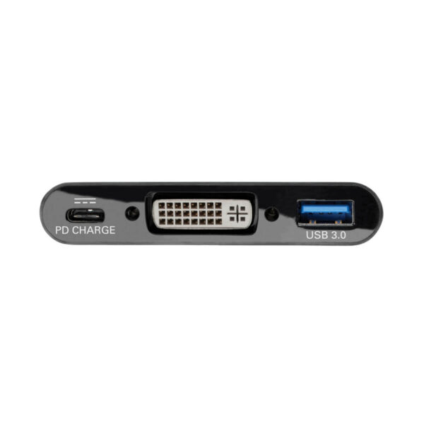 Tripp Lite series USB-C to DVI Adapter with USB 3.x (5Gbps) Hub Port and PD Charging, Black