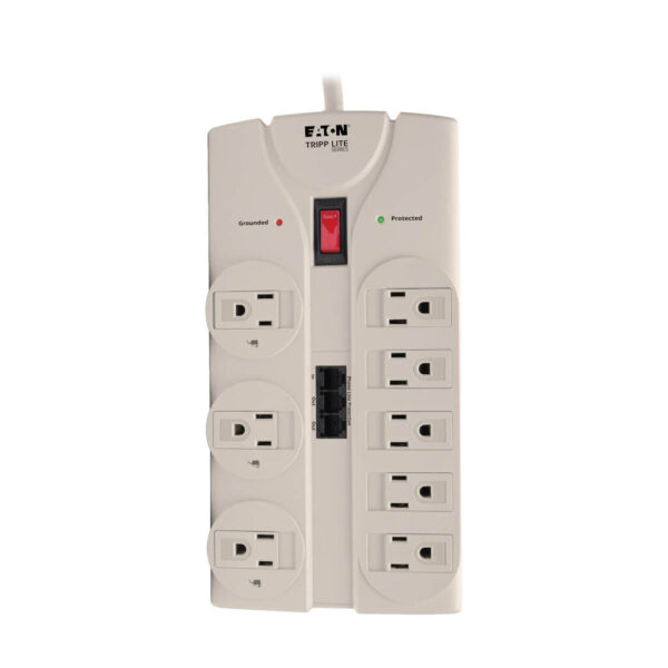 Tripp Lite series Protect It! 8-Outlet Computer Surge Protector, 8 ft. (2.43 m) Cord, 2160 Joules, Tel/Modem/Fax Protection
