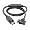 54b6ab34706193aac25fefc641ae0d14 Tripp Lite series DisplayPort 1.2 to VGA Active Adapter Cable (DP with Latches to HD15 M/M), 3 ft. (0.9 m), TAA