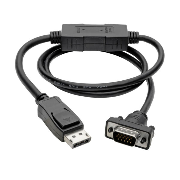 54b6ab34706193aac25fefc641ae0d14 Tripp Lite series DisplayPort 1.2 to VGA Active Adapter Cable (DP with Latches to HD15 M/M), 3 ft. (0.9 m), TAA
