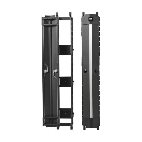 Tripp Lite series High-Capacity Vertical Cable Manager - Deep Double Finger Duct with Cover, Single Sided, 6 in. Wide, Black, 7 ft. (2.2 m)