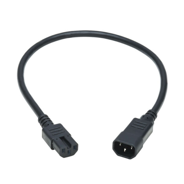 Tripp Lite series Power Cord C14 to C15 - Heavy-Duty, 15A, 250V, 14 AWG, 2 ft. (0.61 m), Black