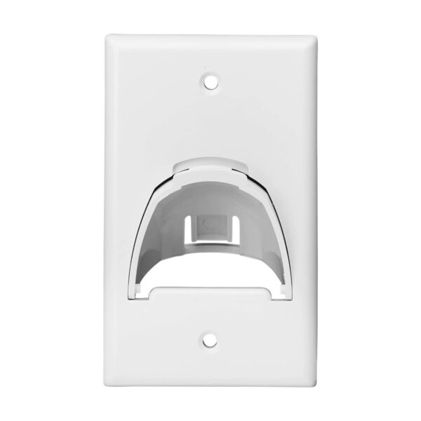 5574b2289af25b3691b09fe7fd94a8fe Tripp Lite series Single-Gang Up-or Down-Angle Bulk Cable Wall Plate, White, TAA