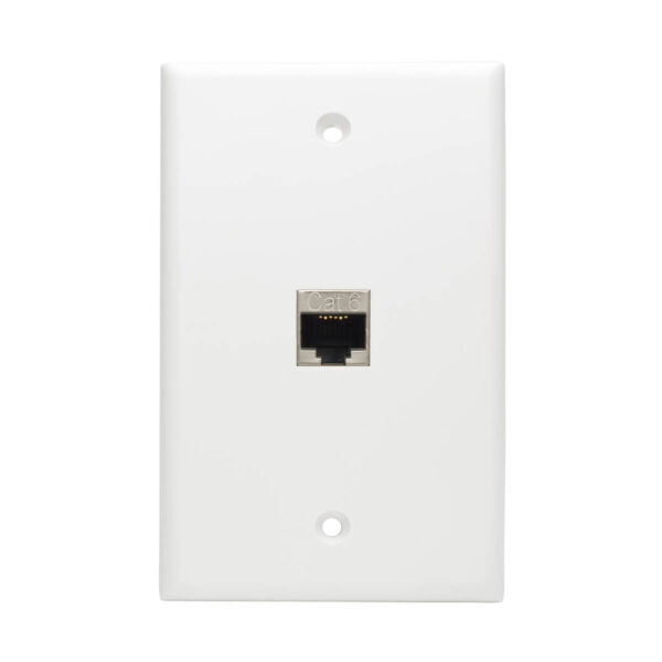 Tripp Lite series Cat6 Straight-Through Modular Shielded In-Line Snap-In Coupler with 90-Degree Down-Angled Port (RJ45 F/F), TAA