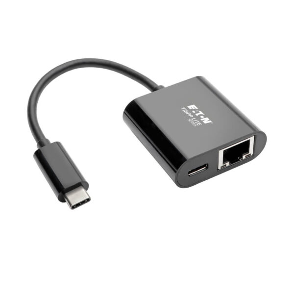 Tripp Lite series USB-C to Gigabit Network Adapter with 60W USB-C PD Charging - Thunderbolt 3, Black