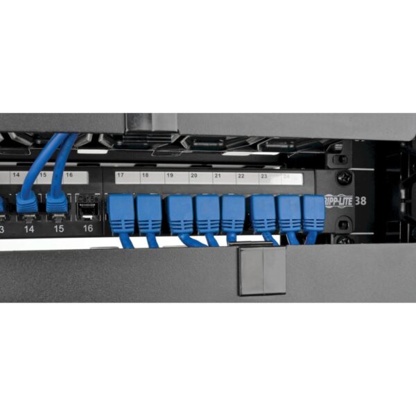 5637986519b011a02f34aa90a28e8cd6 Tripp Lite series Down-Angle Cat6 Gigabit Molded UTP Ethernet Cable (RJ45 Right-Angle Down M to RJ45 M), Blue, 3 ft. (0.91 m)