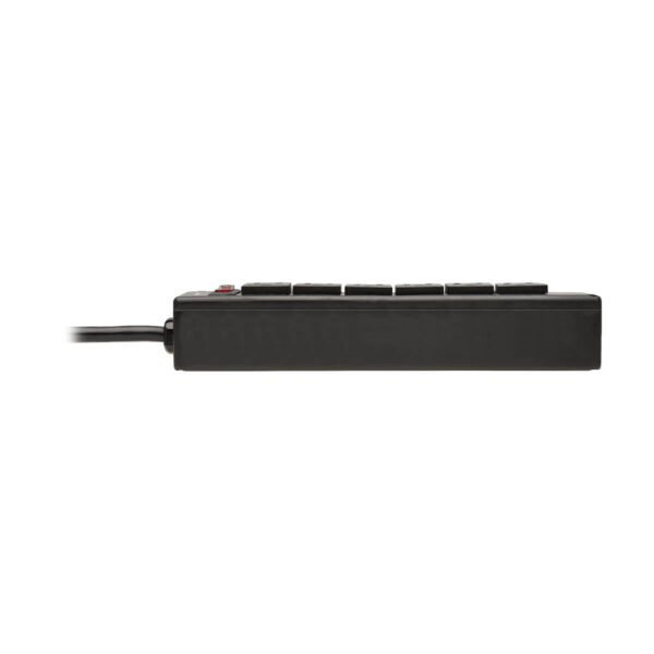 Tripp Lite series Safe-IT 6-Outlet Surge Protector - 10 ft. Spiral Cord, 5-15P Plug, 300 Joules, Antimicrobial Protection, Black