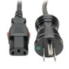 565f46c2f751be826253cdfcb72c6772 Tripp Lite series Hospital-Grade Power Cord, NEMA 5-15P to Locking IEC C13 - Green Dot, 10A, 125V, 18 AWG, 3 ft. (0.91 m), Black