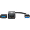 Tripp Lite series USB-C, USB-A to RJ45 Gigabit Ethernet Network Adapter (2xM/F), USB 3.2 Gen 1, Black
