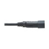 Tripp Lite series Power Extension Cord, Left-Angle C13 to C14 PDU Style - 10A, 250V, 18 AWG, 2 ft. (0.61 m), Black