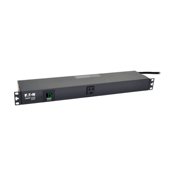 Tripp Lite series 1.5kW Single-Phase Local Metered PDU, 100-127V Outlets (13 5-15R), 5-15P, 100-127V Input, 15 ft. (4.57 m) Cord, 1U Rack-Mount